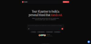 Brandled's homepage showing a dark-themed AI tool that helps you build a personal brand on LinkedIn and X by writing posts in your voice, repurposing content, and auto-scheduling.